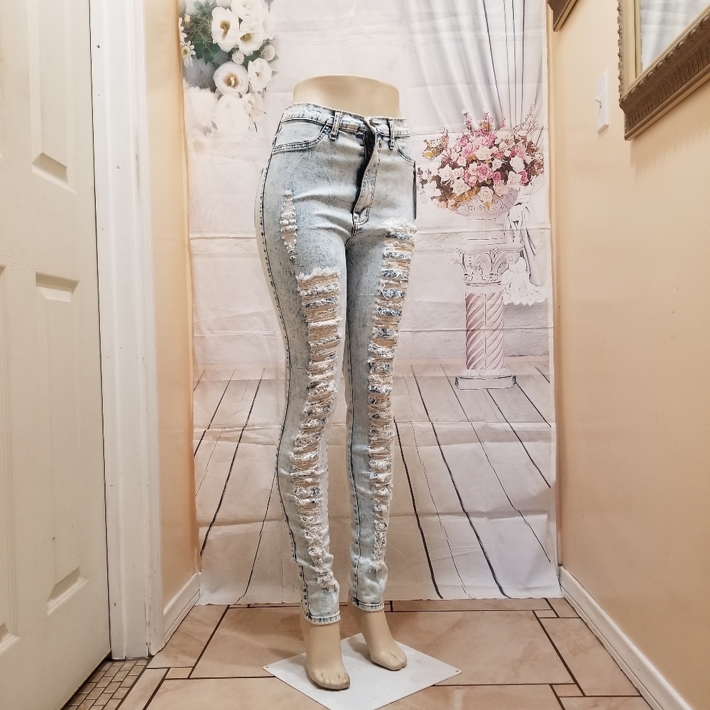 Juniors High Rise stretch skinny legs jeans Size 13 - Picture 3 of 7